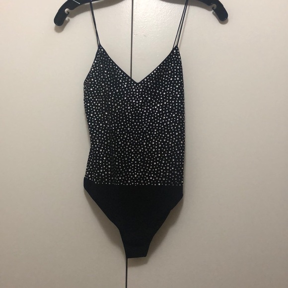 NWT $295 Alice + Olivia Phoebe Embellished Spaghetti-Strap Bodysuit in size XS! - Picture 4 of 7